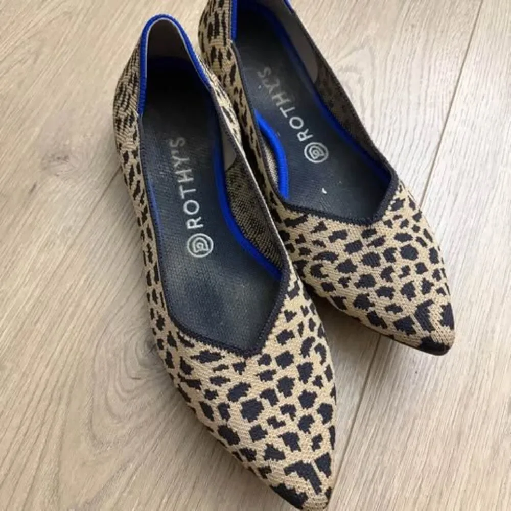 Rothy's The Point Leopard Flats Size W10